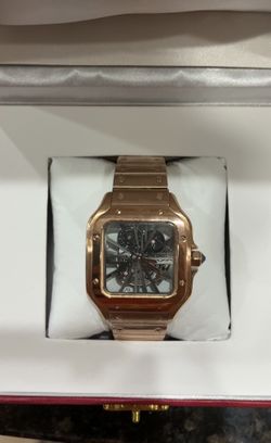 Rose Gold Skeleton Watch