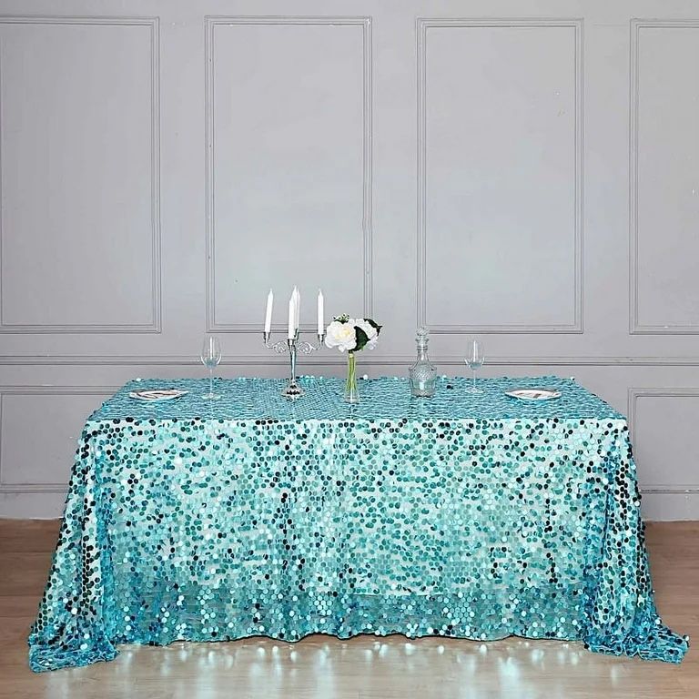 Turquoise Sequin Tablecover