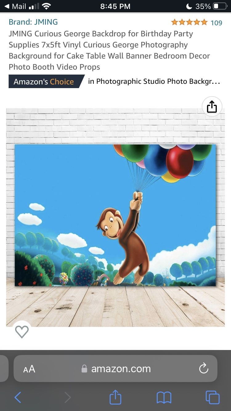 Curious George Backdrop And Decor Up