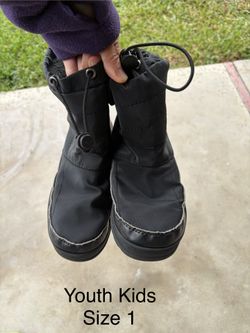  Black Youth Kids Winter Boots Size 1