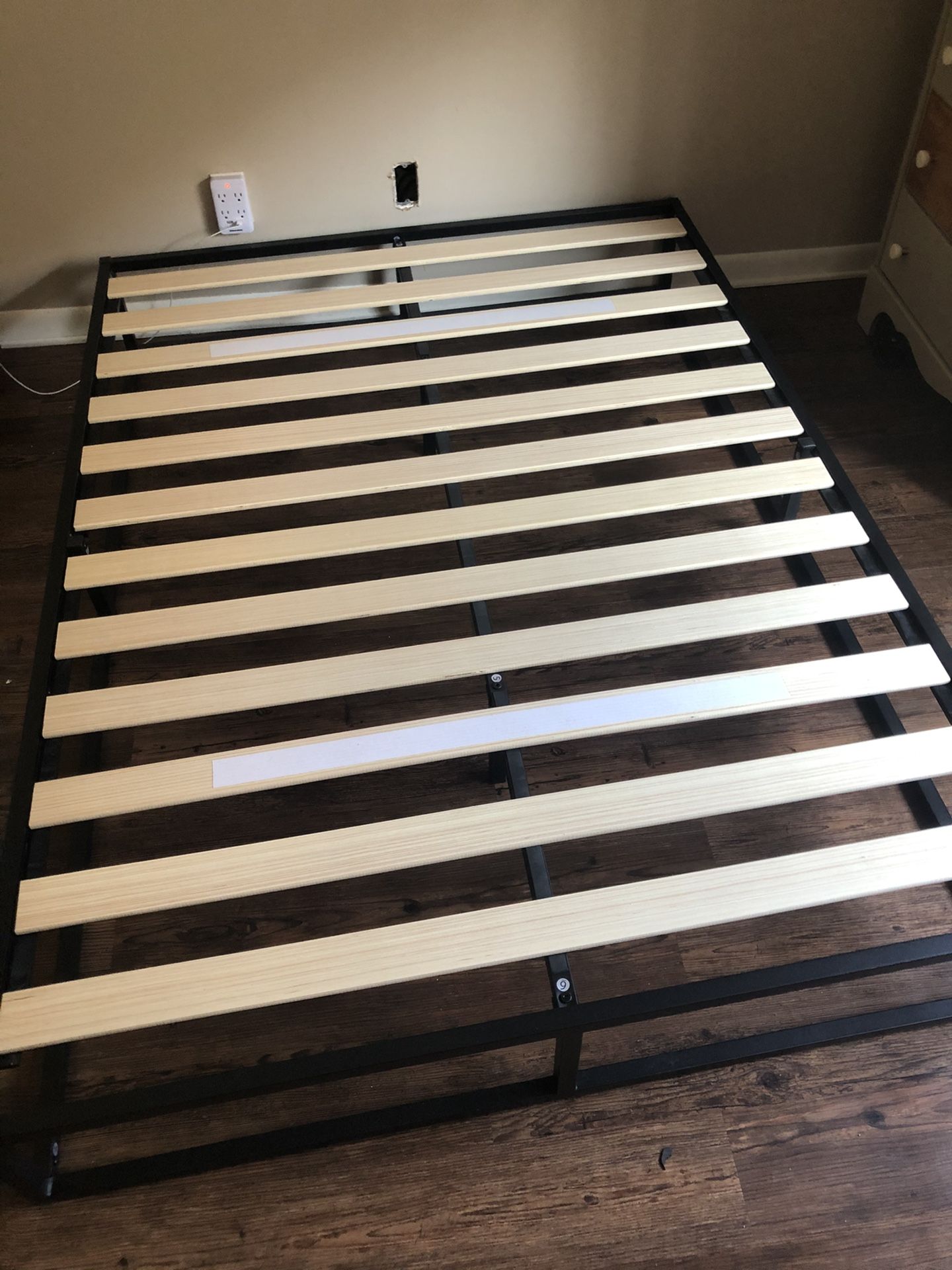 Black modern bed frame - size full less than 6 months old
