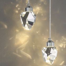 Set of 2 3 color LED modern crystal pendant lights