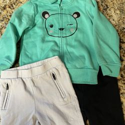  3 Piece Hoodie Jogger Set size 24 months 2T