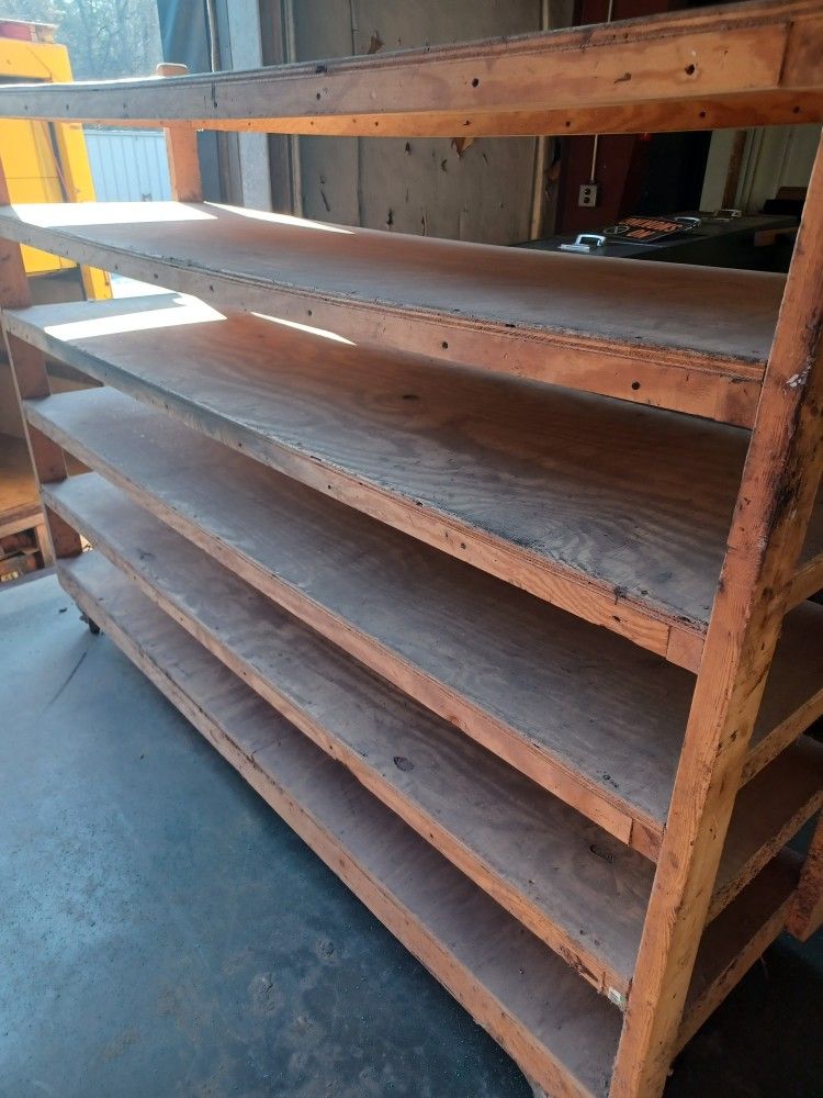 Heavy Duty Wooden Rolling Shelves Read Below