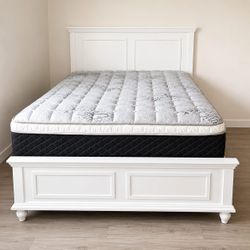 Queen Size White Bed Frame | Modern Bedroom Furniture | Financing Available