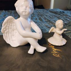 2 Vintage Ceramic Angels