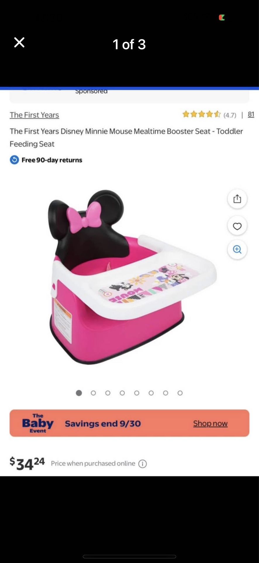 Minnie Mouse High Chair