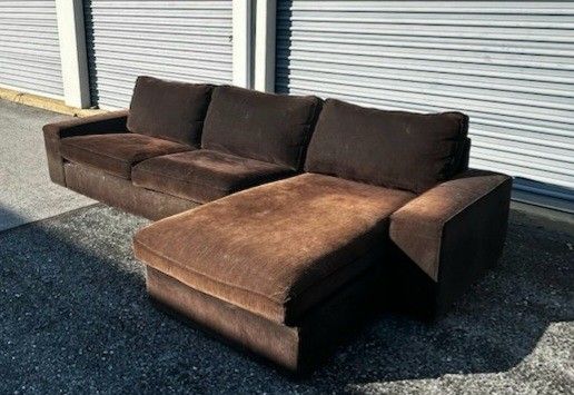 Beautiful Brown Corduroy Sectional