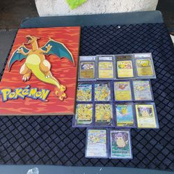 Pikachu Collection. Charizard picture frame is $200!. Black label Pikachu $1000. All for $1800 or best offer. Pikachu cards collection
