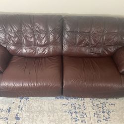 96” Wide Pure Recliner Leather Sofa for $300
