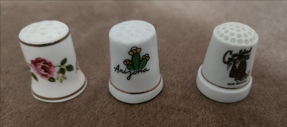 Set of 3 Porcelain Collector Thimbles
