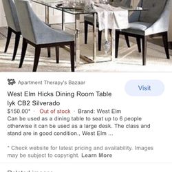 West Elm Hicks dining table 
