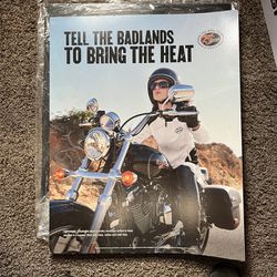 Set Of Five Harley Davidson, Cardboard, Posters.