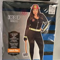 Adult Plus 18-20 Fired Up Woman’s Fireman Costume