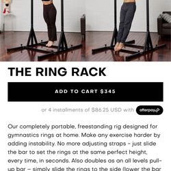 Gymnastics ring with rack