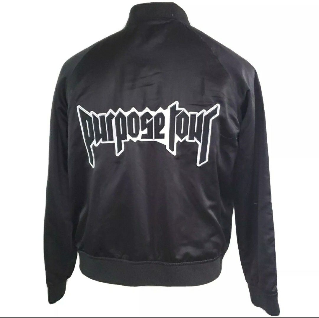 Justin Bieber Purpose Tour Satin Bomber Jacket Womens L Concert Merchandise