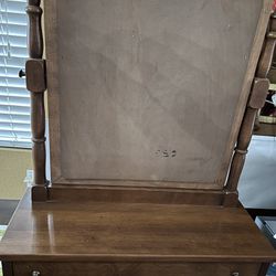 Antique Mirror With Drawer