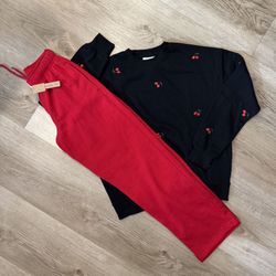 Crew Neck Sweater & Sweatpants Set 🍒