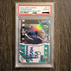 Cooper Flagg RC Rookie Topps Chrome Inspirational Insert (Teal Refractor) /299 PSA 10