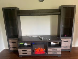 Entertainment Center with Electric Fireplace