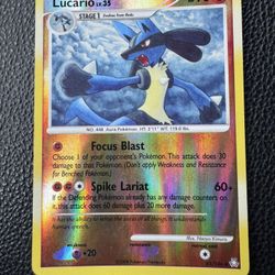 Lucario Holo Pokemon Card