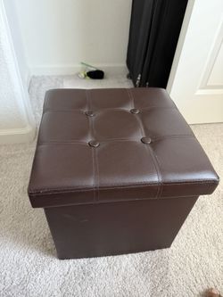 Folding Chest with Memory Foam Seat Tufted Faux Leather Small Ottomans Bench Foot Rest