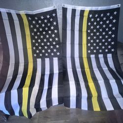 Used Thin Yellow Line Flag Size 3ftx5ft 