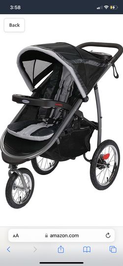 Fast Action Fold Black Jogging Stroller