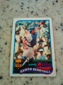 Vintage 1989 Topps baseball/ Damon berryhill/ all- star rookie/ Chicago Cubs/ catcher/ card # 543