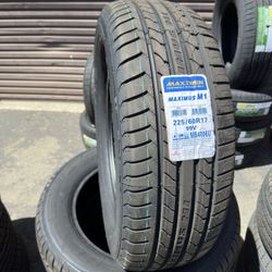 New Tire 225/6017 Maxtrek Maximus M1 99V Set Of 4 Tires Free Mount Balance installed Finance Available