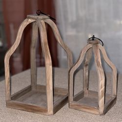 Wooden candle Lanterns; Beautiful Rustic Look
