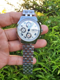Xezo Men's Tribune Swiss Made Automatic 10 ATM Water-Resistant Chronograph Watch.Good Working.