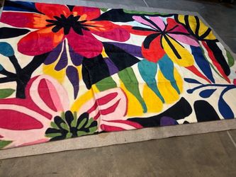Large Colorful Floral Area Rug