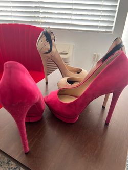 Hot pink high heels