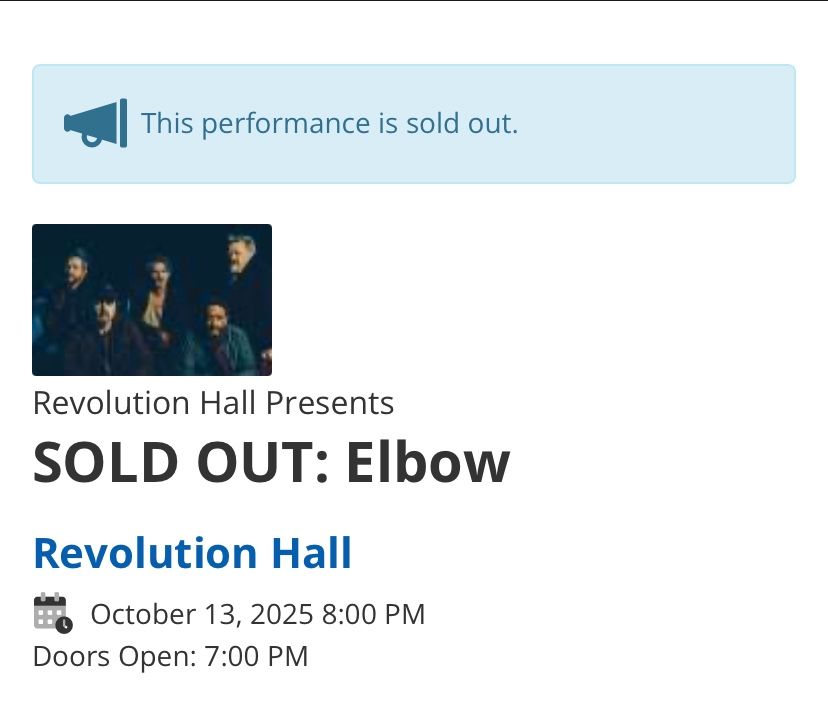 Elbow @ Revolution Hall 10/13