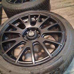 Matte Black 17inch Rims 5 lug+BlackHawk Tires+lock M118 17x8 5x120