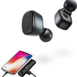 True Wireless Earbuds w/ Dual Mic Clear HD Calls, Bluetooth 5.0 in-Ear Earphones, 6 Pairs of Eartips, Stereo Hi-Fi, 30 Hours Playtime, IPX7 Waterproof