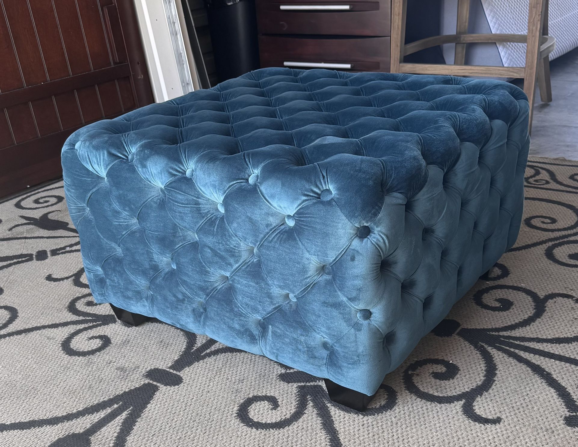 Velvet Tufted Ottoman