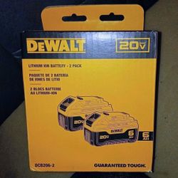 DEWALT 20VMAX DOUBLE PACK OF 2 6AH LI-ION BATTERIES (BRAND NEW)(UN-OPENED)