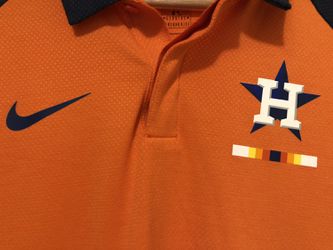 New Medium Nike Houston Astros Polo Golf Collared Shirt Sunset