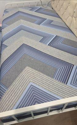 Blue and Gray Geometric Twin Mattress