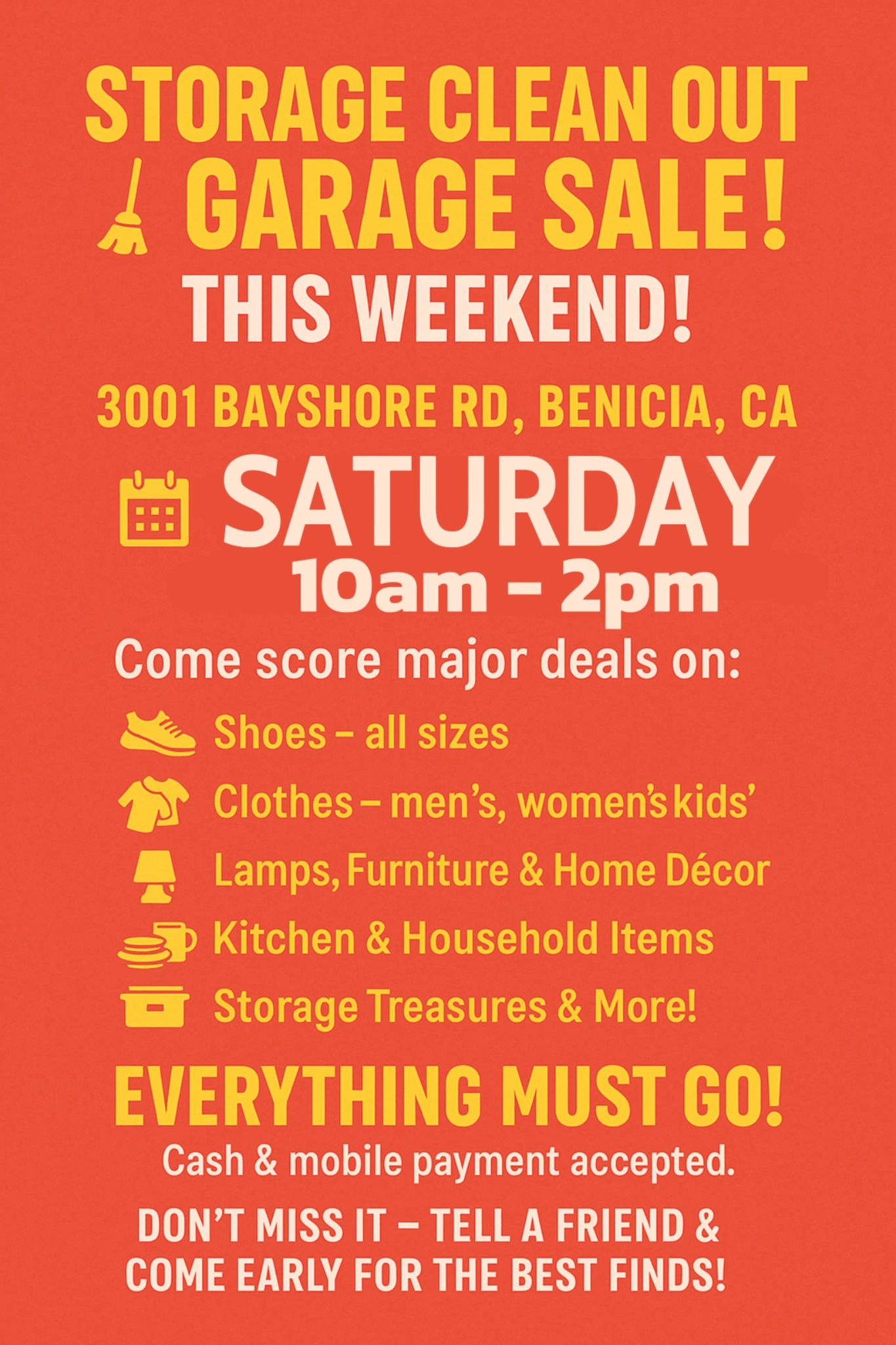 Storage clean out garage sale