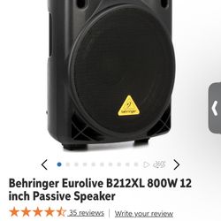 (2) Behringer Eurolive B212XL 800W 12” Passive Speaker