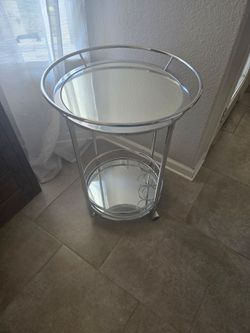 Chrome / mirror bar cart