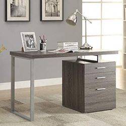 Grey Desk  With Storage