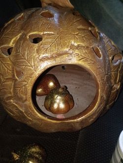 Larger Ceramic Pumpkin w little ones
