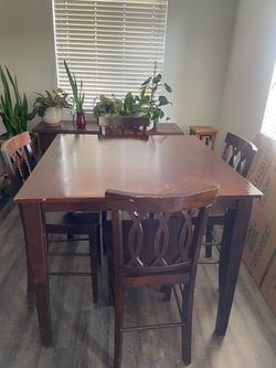 Bar Height Dining Table with 4 Chairs