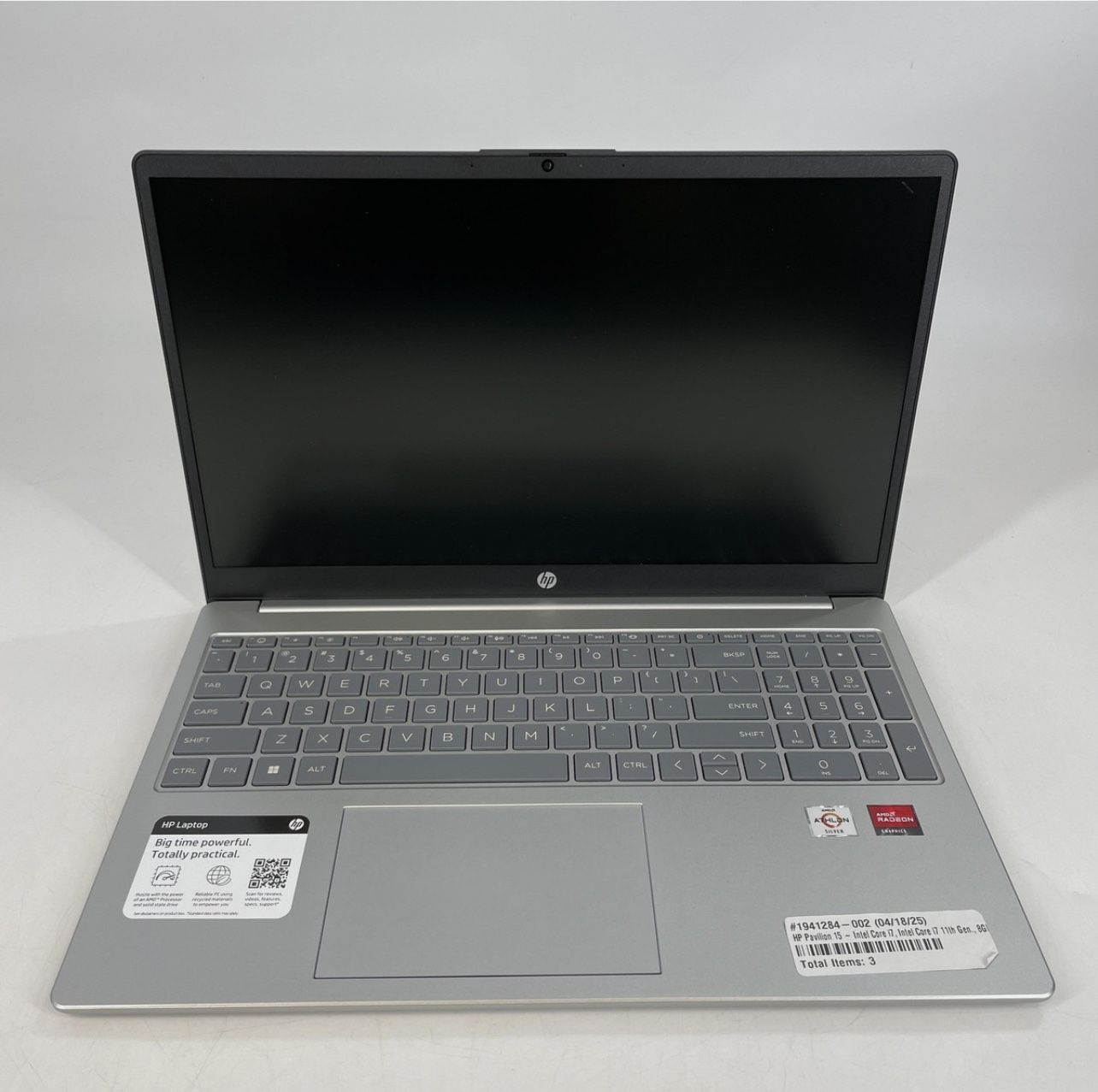 HP Laptop 15-fc0105nr Silver HD 2.4 GHz Athlon Silver 7120U 8GB 256GB Excellent