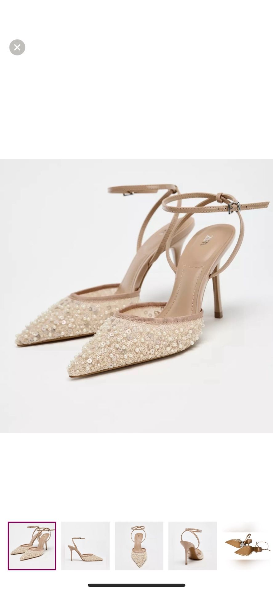 New Condition! Zara Pearl Mesh Heels