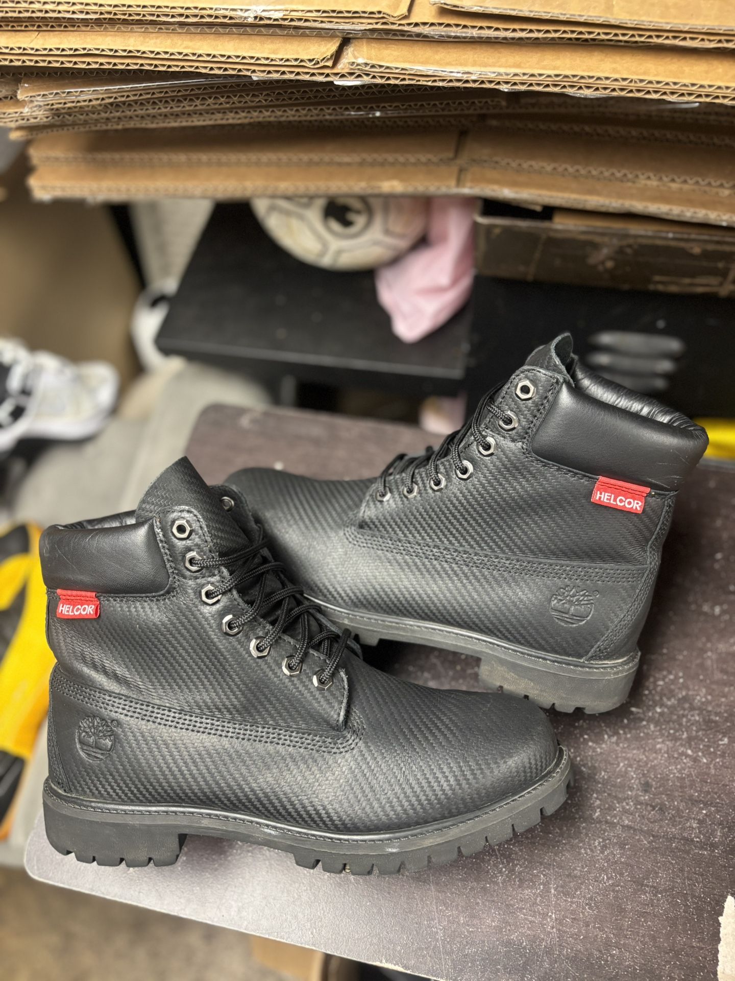 All Black Helcor Timberland Boots